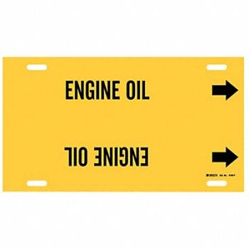 BRADY Pipe Marker Engine Oil 8 in H 16 in W, 9MDT8