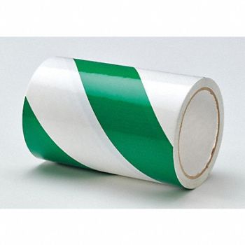 GRAINGER APPROVED E7743 Floor Tape Green/White 6 inx54 ft Roll, 9MEJ2
