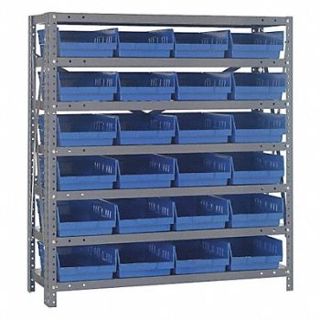 QUANTUM STORAGE SYSTEMS E1524 Bin Shlvng 18inx39inx36in Blue, 9MHE2