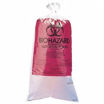 SP SCIENCEWARE Autocl Biohazard Bags 8 to 10 gal PK100, 9MJ61