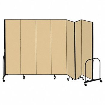 SCREENFLEX F1891 Partition 13 Ft 1 In Wx6 Ft 8 In H Beige, 9MX13