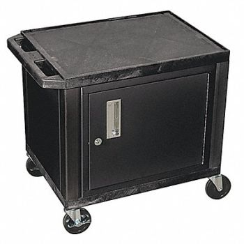 GRAINGER APPROVED Audio-Visual Cart 150 lb Black 18 in L, 9N109
