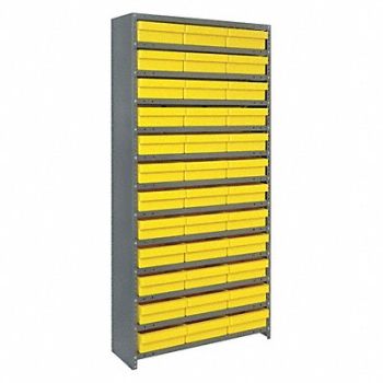 QUANTUM STORAGE SYSTEMS E6883 Enclosed Bin Shlvng 12x75x36in Yellow, 9NJW4