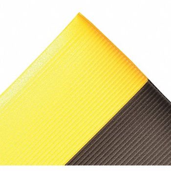 NOTRAX Antifatigue Mat Black YllwBrdr 2ft.x6ft., 9NKJ3