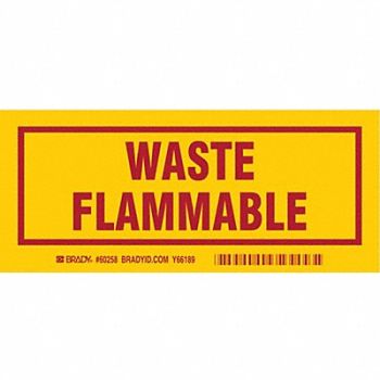 BRADY DOT Handling Label Waste 7 Label W PK25, 9NLT9