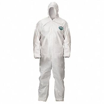 LAKELAND Hooded Coverall Elastic White 2XL PK50, 49CK68