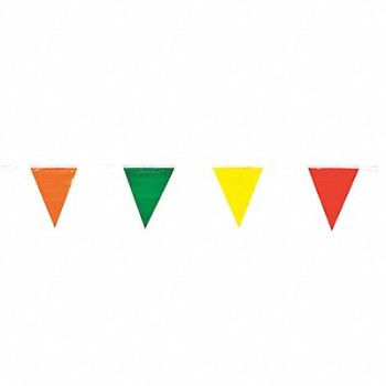 GRAINGER APPROVED Pennants Polyethylene Multicolor 60 ft., 9NNX6