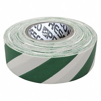 PRESCO PRODUCTS CO Flagging Tape Wh/Grn 300 ft x 1-3/16 In, 9NP92