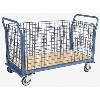 JAMCO Wire-Side Pltfrm Truck 1400lb Wood/Steel, 9WJE4