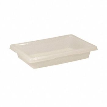 RUBBERMAID COMMERCIAL PRODUCTS Tote Box 18inL x 12in W x 3-1/2inH White, 9NTU6