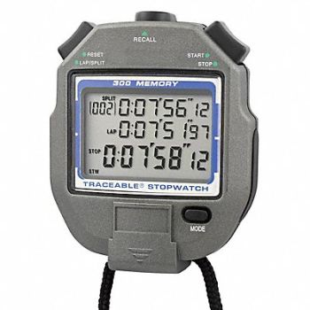 TRACEABLE Memory Stopwatch LCD, 9NU56