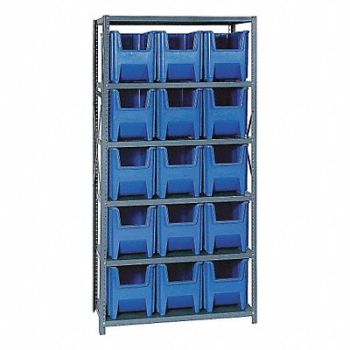 QUANTUM STORAGE SYSTEMS E1494 Bin Shlvng 18inx75inx36in Blue, 9NUH3