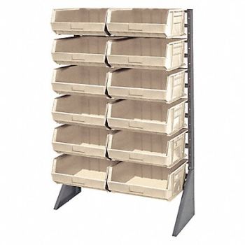 QUANTUM STORAGE SYSTEMS F1614 BinRailFlrRck 36inx54inx15in LdCp 50 lb, 9NWX7
