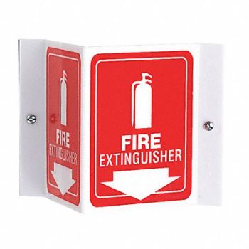 ACCUFORM Fire Extinguisher Sign 6X8-1/2 WHT/R, 772Z04