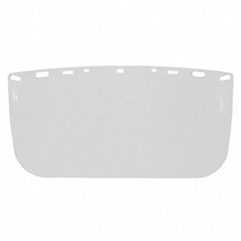 BULLARD Hard Hat Clear Visor Flat Polyester, 9NZR2