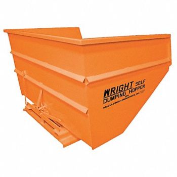 GRAINGER APPROVED Self Dumping Hopper 6000 lb Orange, 9P974