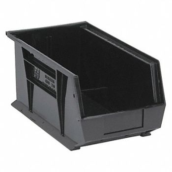 QUANTUM STORAGE SYSTEMS F0605 Hang and Stack Bin Black PP 7 in, 9P979