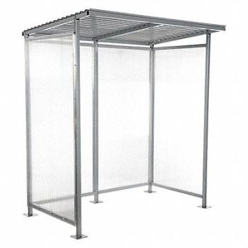 GRAINGER APPROVED Smoking Shelter 49.4 x84 x75.3 in Slope, 9PLM9