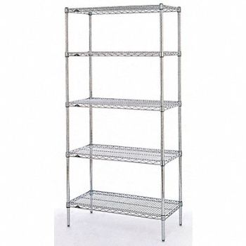 METRO Wire Shlv Unit Cap 500 lb 24inx63inx48in, 9PME8