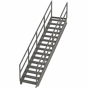 GRAINGER APPROVED Stair Unit Carbon Steel 16 Steps, 9PML2