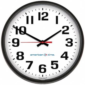 AMERICAN TIME Wall Clock Analog Battery, 9PT73