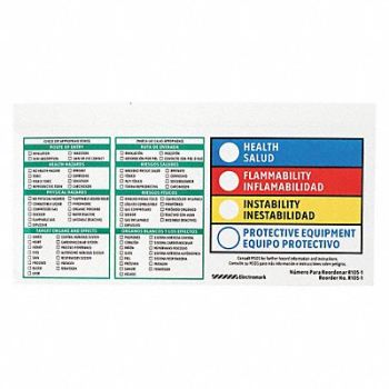 GRAINGER APPROVED HMIG Label 4 in H 8 in W PK25, 9PW19