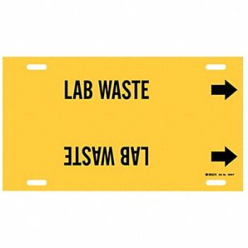 BRADY Pipe Marker Lab Waste 8 in H 16 in W, 9PXP3