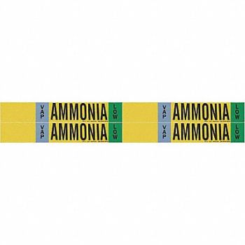 BRADY Pipe Marker Ammonia 1 1/8in H 7in W, 9PXU4