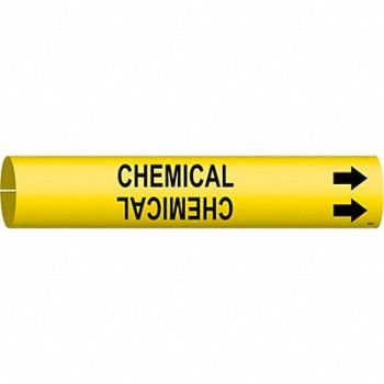 BRADY Pipe Marker Chemical 2 in H 2 in W, 9PYA3