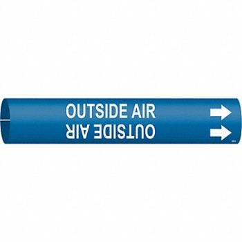BRADY Pipe Markr Outside Air 13/16in H 4/5in W, 9PYT7