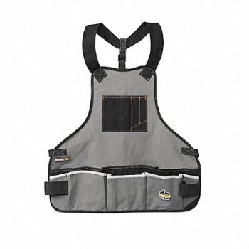 ERGODYNE Tool Apron Gray Cotton 28 in to 52 in, 9PZN9