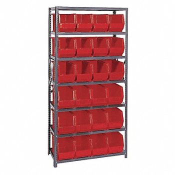 QUANTUM STORAGE SYSTEMS E1503 Bin Shlvng 18inx75inx36in Red, 9R973