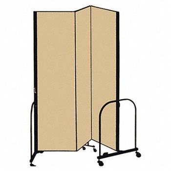 SCREENFLEX F1879 Partition 5 Ft 9 In W x6 Ft 8 In H Beige, 9RD71