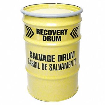 GRAINGER APPROVED Salvage Drum Yellow 18ga 1.1mm, 9RR97