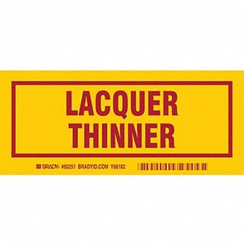 BRADY Container Lbl 3 in x 7 in Polyester PK25, 9RWG9