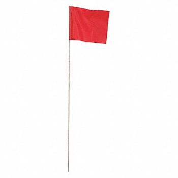PRESCO PRODUCTS CO E9261 Marking Flag Red Blank PVC PK100, 9RWX7