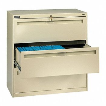 TENNSCO File Cabinet 36 in 3 Drawer Putty, 9RZU8
