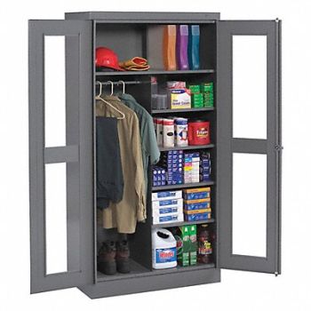 TENNSCO Combo Wardrobe Cab 72 H 36 W Medium Gray, 9T092