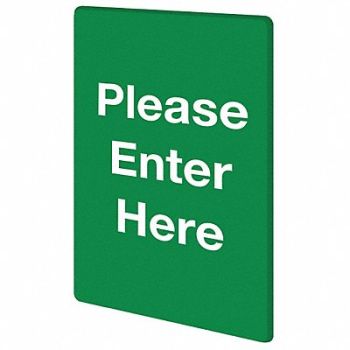 TENSABARRIER STOCK SIGN PLEASE ENTER GREEN, 9TC94