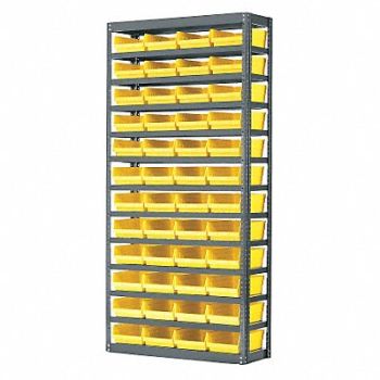 AKRO-MILS Bin Shlvng 12inx79inx36in Yellow, 9TD05