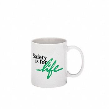 QUALITY RESOURCE GROUP Coffee Mug Safety For Life White 11oz, 9TDW2