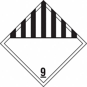 STRANCO INC DOT Container Placard 10-3/4 Label W, 9FF04