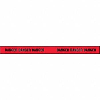 GRAINGER APPROVED Barricade Tape Black/Red 500 ft x 3 In, 9TV07