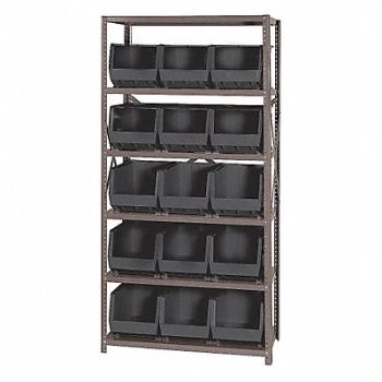 QUANTUM STORAGE SYSTEMS E1502 Bin Shlvng 18inx75inx36in Black, 9U506
