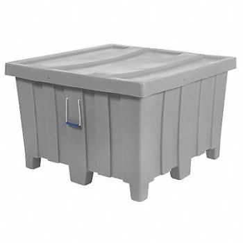 MYTON INDUSTRIES Ribbed Wall Container Gray, 9U840