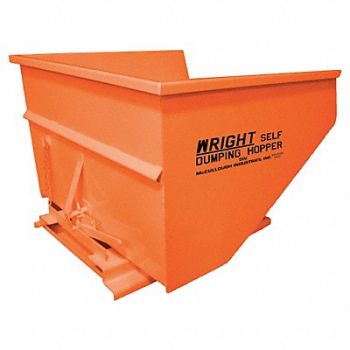 GRAINGER APPROVED Self Dumping Hopper 5000 lb Orange, 9UA30
