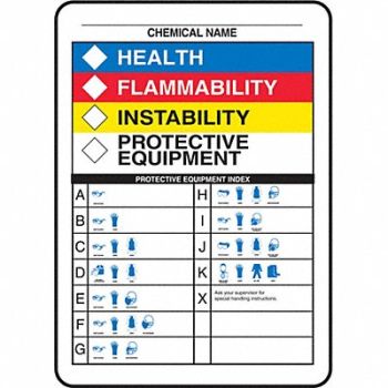 ACCUFORM Chemical Label Adhesive Vinyl 10 in H, 9UDC2