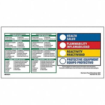 BRADY HMIG Label 4 in H 8 in W PK100, 9UDH9