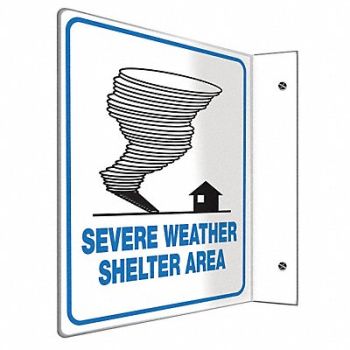 ACCUFORM Emergency Sign 8X8 BK BL/WHT PS ENG, 772Y83