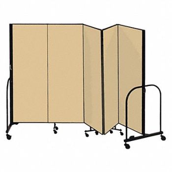 SCREENFLEX F1884 Partition 9 Ft 5 In W x 6 Ft H Beige, 9UM66